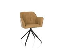 Chaise de salle à manger / chaise rembourrée ELVERUM SPU similicuir cognac