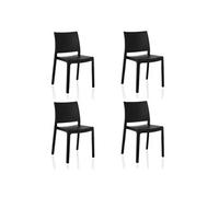 Chaise d'extérieur - hjh LIVING - T37 V 4 - Noir - Plastique
