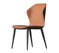 Chaise de salle à manger Chaises de salle à manger modernes, chaises cuisine rembourrées du milieu siècle, chaise décorative sans accoudoirs for salon, réception, d'attente, chambres coucher(Orange)