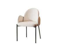 Chaise de salle à manger Chaises de salle à manger modernes du milieu du siècle - Rembourrées avec pieds en métal Chaise d'appoint élégante pour le salon et la salle à manger (Blanc)