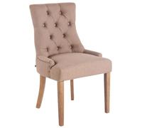 Chaise de salle à manger - CLP - Aberdeen - Tissu - Taupe-Antique clair - Avec accoudoirs