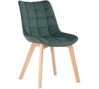 CLP Chaise de Salle à Manger Passaic en Velours, Chaise Capitonnée Matelassée avec Patins de Sol, Capacité de Charge 150 kg Couleur:Vert