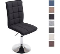 Chaise de Salle à Manger - CLP - Peking V2 - Tissu Noir - Réglable en Hauteur - Pivotante 360°