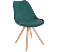 Chaise de Salle à Manger - CLP - Sofia en Velours - Design Scandinave - Pieds en Bois Massif - Vert