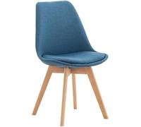 Chaise de salle à manger - cuisine Linares - Bleu-Tissu - CLP - Bois massif - Contemporain - Design