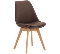 Chaise de salle à manger cuisine Linares - CLP - Marron - Bois massif - Simili - Tissu - Plastique