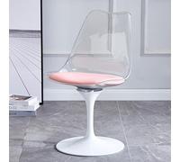 Chaise de salle à manger - Design moderne pivotant en acrylique avec coussin en polyuréthane souple, sans accoudoirs pour cuisine, salon et chambre à coucher - Base noire pour plus de confort et