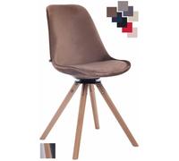 CLP Chaise de salle à manger Troyes Pivotant en velours avec piétement rond , Marron/Nature