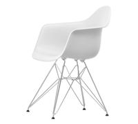 Chaise de Salle à Manger Eames Plastic RE DAR en Coton Blanc/ Chrome