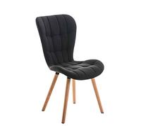 Chaise de salle à manger Elda en tissu - CLP - Noir - Moderne - Bois de Hêtre - Confortable