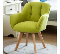 Chaise de salle à manger élégante en velours vert avec pieds en bois robustes, idéale pour les petits espaces, design pivotant, fauteuil club pour invités, assise confortable rembourrée