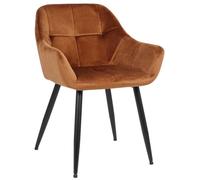 Chaise de salle à manger Emia en Velours - CLP - Design scandinave - Marron - Avec accoudoirs - 1 place