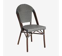 Chaise de salle à manger empilable en aluminium Brielle Bistro Gris Graphite - Blanc Gardenia