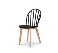 Kosmi Chaise de Salle à Manger EMY Noire avec Pieds en Bois