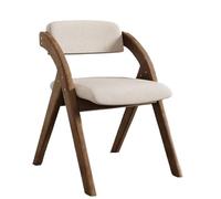 Chaise de salle à manger en bois, chaise pliante avec rembourrage, chaise de bureau tabouret salon, chaise pliante portable sans installation pour utilisation dans la cuisine,Walnut color-1PCS