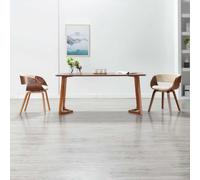 Chaise de salle à manger en bois courbé et simili cuir crème 1 pièce | Cuir synthétique crème, bois courbé, cadre en bois massif, confort d'assise doux, facile à nettoyer