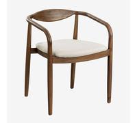 Chaise De Salle À Manger En Bois D'acacia Et Chenille Mallory Brun Acacia Brun