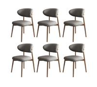 Chaise de Salle À Manger En Bois Massif Lot de 4 Chaises de Salle À Manger Dossier En Cuir PU Pieds En Bois Grande Capacité de Charge Convient for Le Restaurant Le Salon L'hôtel(Light walnut+dark grey