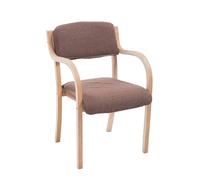Chaise de salle à manger en bois massif moderne avec armes un dossier rembourré pour la cuisine et le salon Charge maximale 150kg Perfect for Office Lounge Cafe & Reception - Brown clair FANDIAO