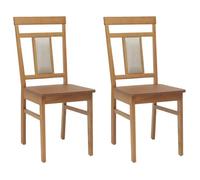 Chaise de salle à manger en bois massif - vidaXL - Naturel - Bois de caoutchouc massif - 36x44 5x91 5 cm