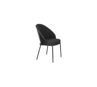 Chaise de salle à manger en bouclé noir Rodin