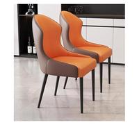Chaise de salle à manger en cuir synthétique gris clair et marron - Cuisine moderne, salon, chambre à coucher, balcon et chaise de maquillage - Solution d'assise élégante, polyvalente et confortable
