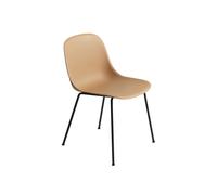 Chaise de Salle à Manger en Fibre avec Base en Tube Ocre/ Noir