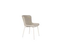 Chaise de salle à manger en métal blanc cassé Marion