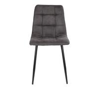 Chaise de salle à manger en microfibre gris avec pieds noirs House Nordic