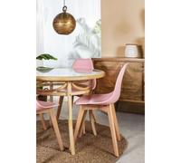 Chaise de salle à manger en polypropylène et bois de hêtre Scand Nordic Rose Barbe à papa
