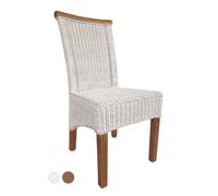 Chaise de salle à manger en rotin Chaise de table de salle à manger blanche Perth Rattan sans coussin d'assise