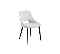 Chaise De Salle À Manger En Tissu Et Acier Noir Gris
