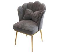 Chaise de salle à manger en tissu sans accoudoirs, chaise de bureau rembourrée avec coussins en nœud papillon et pieds en métal doré, élégante chaise d'ordinateur pour la maison, le bureau et la