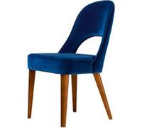 Chaise de salle à manger Fauteuil 1 siège Fauteuil club Tissu bleu Salle à manger Bois