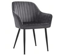 Chaise De Salle À Manger, Fauteuil, Siège Rembourrée, Avec Accoudoirs Gris