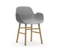 Chaise de Salle à Manger Form de avec Accoudoirs Gris/ Chêne