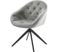 Chaise-pivotante Gaio-Flex velours gris pied croisé large noir pivotement sur 360° fonction bascule