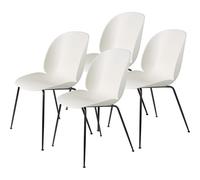 Chaise de Salle à Manger GUBI Beetle, Base conique/Noir Mat/Blanc Albâtre, 4 Pièces.