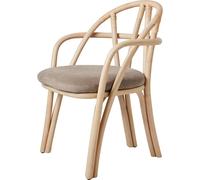 Chaise de Salle à Manger Gubi Bistra avec Accoudoirs en Rotin Laqué naturel/Fustagno Limonta 002