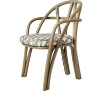 Chaise de Salle à Manger Gubi Bistra avec Accoudoirs en Rotin Teinté olive/Reales Limonta 001