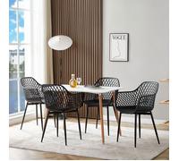 Chaise de salle à manger - H.J WEDOO - Scandinave - Lot de 4 - Structure métal - Minimaliste Noir