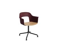 Chaise de Salle à Manger HAY Layout 252 avec Accoudoirs et Pivotante, Chêne/bordeaux/ Noir