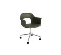 Chaise de Salle à Manger HAY Layout 264 avec Accoudoirs et Pivotante, Coloris Grano Vert Câpre/ Aluminium