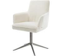 Chaise-de-Salle-à-Manger Heira-Flex mit Armlehnen Pied de Chaise 4 Branches grafiete bouclé Blanc pivotement sur 360° Fonction Bascule Ressorts ensachés