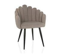 Chaise de salle à manger - hjh LIVING - SCALLORE - Gris - Tissu