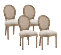 Chaise de salle à manger - HOMCOM - Tissu polyester au toucher lin - 49x56x96cm - Beige