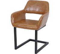 Chaise de salle à manger HWC-A50 II, chaise cantilever chaise de cuisine, design rétro années 50 ~ similicuir, imitation daim