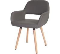 Chaise de Salle à Manger HWC-A50 II, Fauteuil, Design rétro des années 50 - Similicuir, Gris