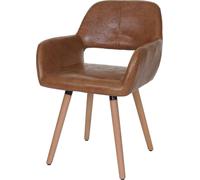 Chaise De Salle À Manger Altena Ii, Fauteuil, Design Rétro Des Années 50 Similicuir, Aspect Daim Marron
