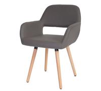 Chaise de salle à manger HWC-A50 II, fauteuil, design rétro des années 50 similicuir, gris